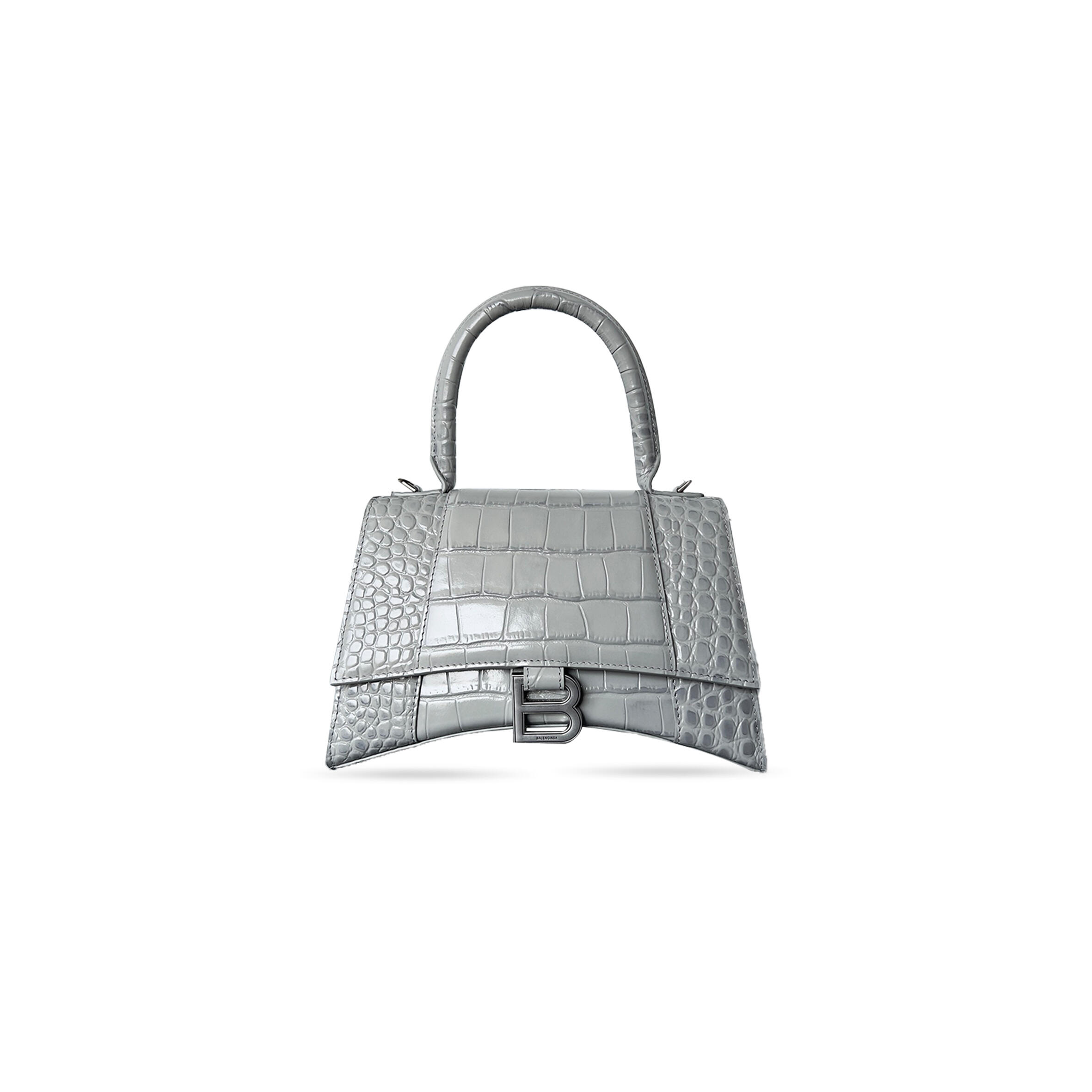 BALENCIAGA WOMEN'S HOURGLASS HANDBAG SMALL IN DARK GRAY 5935461LRGM5011 (22.9*15*9.9cm)